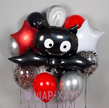 Букет из воздушных шаров "Алая летучая мышь" фото