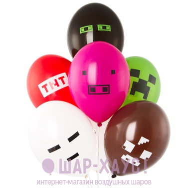 Воздушные шары с гелием "Майнкрафт" фото
