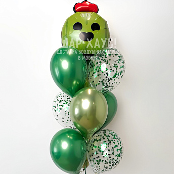 Фонтан из 10 воздушных шаров "Спайк"