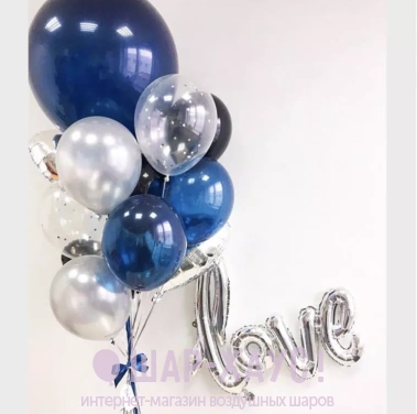 Букет из воздушных шаров для мужчины "Love" фото