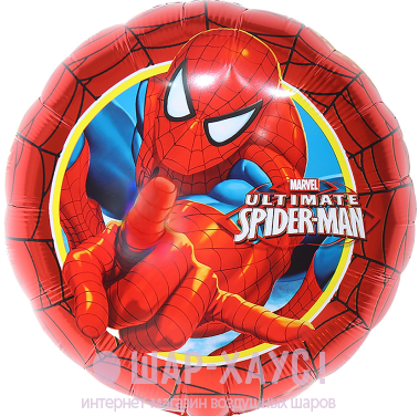 Фольгированный круг "Человек паук" фото