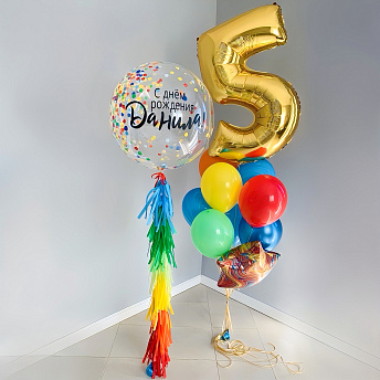 Композиция из шаров "Разноцветный день рождения"